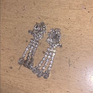 Rhinestone costume clip on earrings